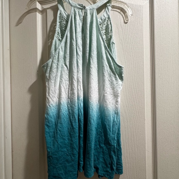 Women’s laced Teal Ombre Sleeveless Top - Picture 3 of 4